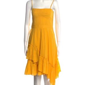 Derek Lam 10 Crosby Yellow Sleeveless Ruffle Dress